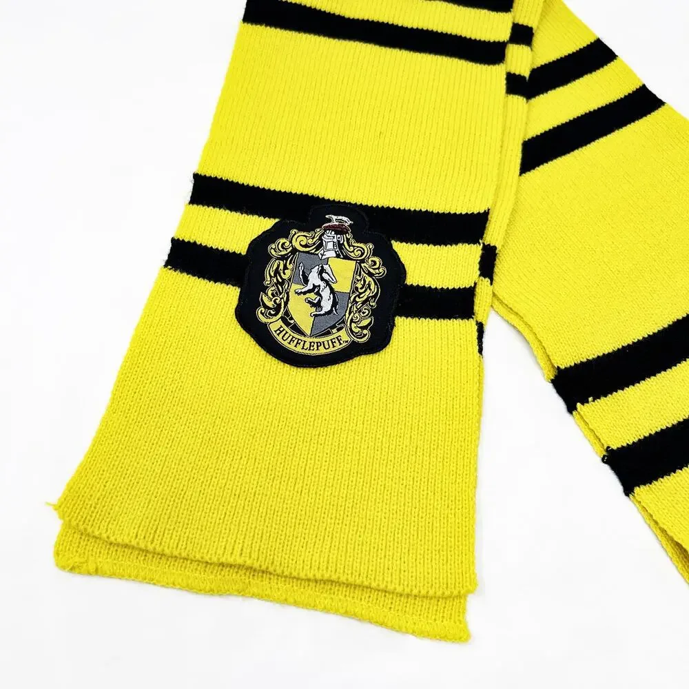 [Harry Potter] Wizarding World Hufflepuff Yellow Striped Scarf Hogwarts Cosplay
